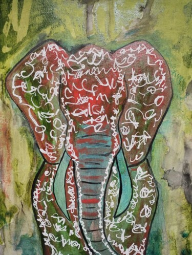 Peinture intitulée "Elefante Street" par Nathalia Najero, Œuvre d'art originale, Acrylique