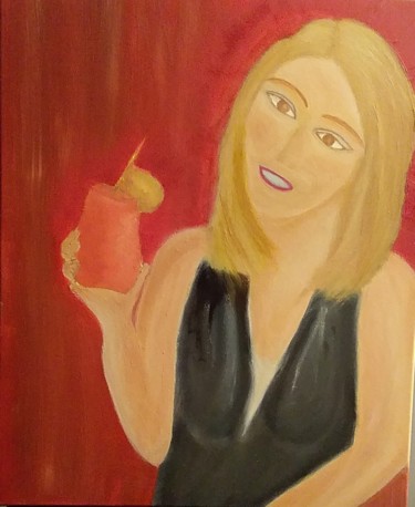 Peinture intitulée "Portrait fille en s…" par Nathalie Desbrosse, Œuvre d'art originale, Huile