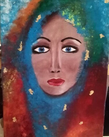 Painting titled "Julia" by Nathalie Absire, Original Artwork, Acrylic Mounted on Wood Stretcher frame
