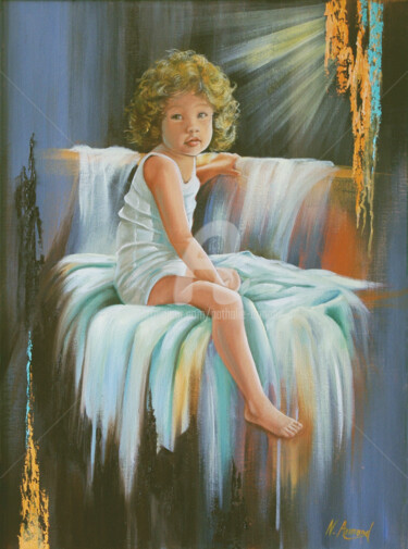 Painting titled "L'enfant roi" by Nathalie Armand, Original Artwork, Oil