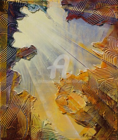 Painting titled "lumière" by Nathalie Armand, Original Artwork, Oil