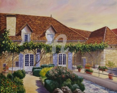 Painting titled "Maison de Rocamadour" by Nathalie Armand, Original Artwork