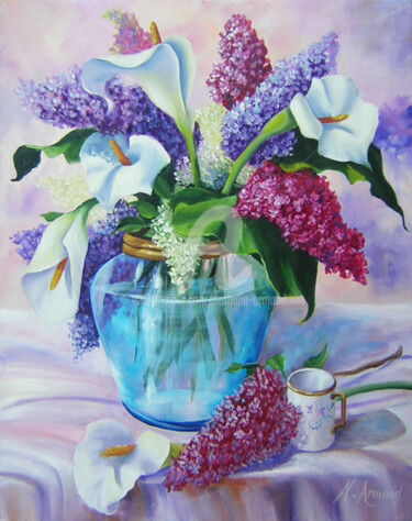 Painting titled "vase-transparent.jpg" by Nathalie Armand, Original Artwork