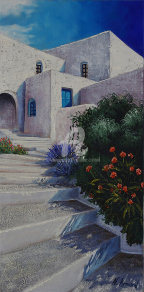 Painting titled "Grèce" by Nathalie Armand, Original Artwork