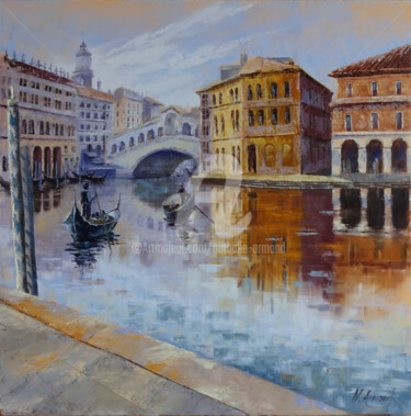 Painting titled "Le Rialto" by Nathalie Armand, Original Artwork, Oil