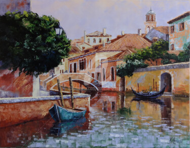 Peinture intitulée "Le charme de Venise" par Nathalie Armand, Œuvre d'art originale, Huile