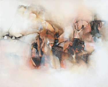 Painting titled "Premières lueurs" by Nathalie Bardyn, Original Artwork, Acrylic