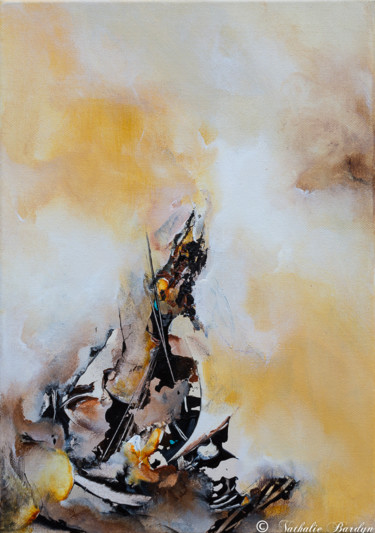 Peinture intitulée ""Le bateau-lyre"" par Nathalie Bardyn, Œuvre d'art originale