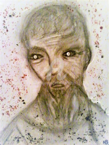 Drawing titled "SAINT JEROME." by Nathalie Bellanger, Original Artwork, Acrylic