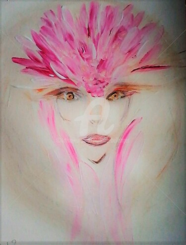 Картина под названием "LE FEMININ SACRE." - Nathalie Bellanger, Подлинное произведение искусства, Акрил