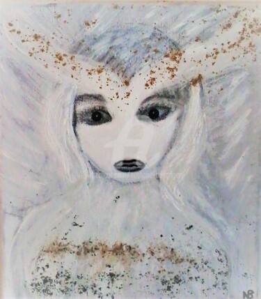 Painting titled "BLANCHE." by Nathalie Bellanger, Original Artwork, Acrylic