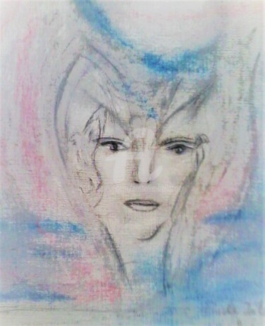 Drawing titled "SUR LA TERRE COMME…" by Nathalie Bellanger, Original Artwork, Chalk