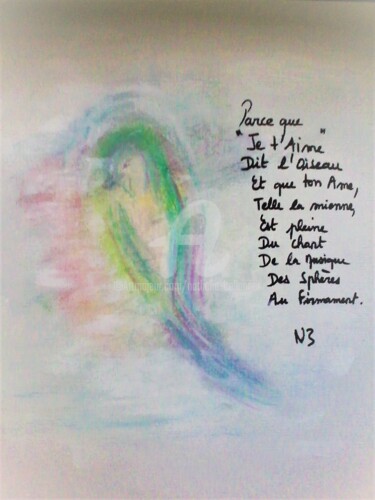 Dessin intitulée "LE SON DU CHANT DE…" par Nathalie Bellanger, Œuvre d'art originale, Gouache