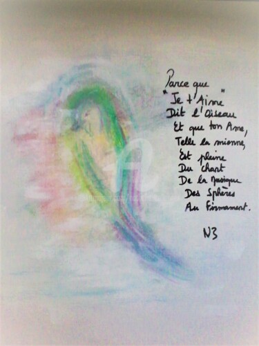 Drawing titled "LE SON DU CHANT DE…" by Nathalie Bellanger, Original Artwork, Gouache