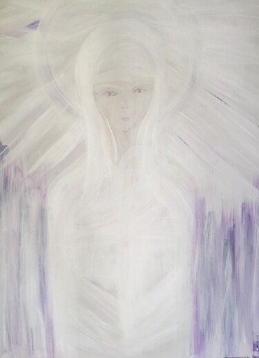 Картина под названием "Paix et Amour, Mari…" - Nathalie Bellanger, Подлинное произведение искусства, Акрил