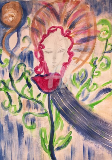 Painting titled "La douleur des bata…" by Nathalie Bellanger, Original Artwork, Acrylic