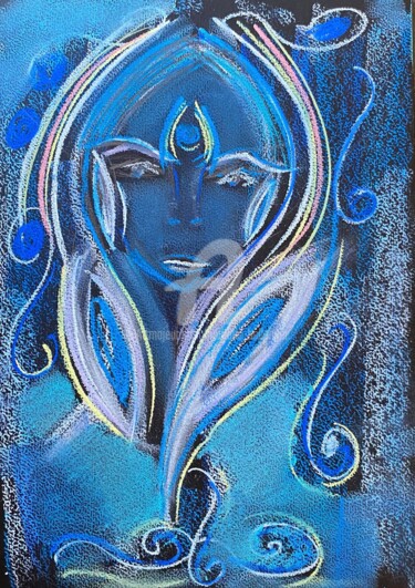 Painting titled "Shakti Devi" by Nathalie Bellanger, Original Artwork, Pastel