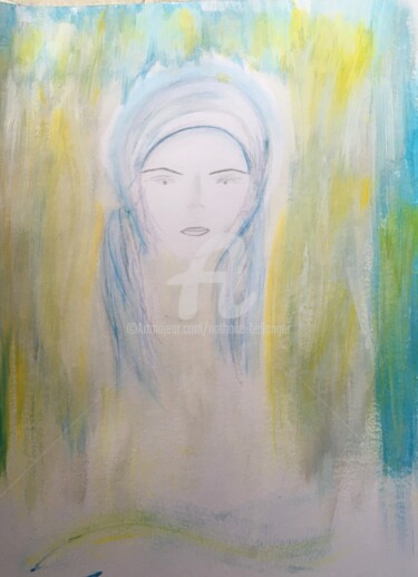 Malerei mit dem Titel "Nina, l’Essence du…" von Nathalie Bellanger, Original-Kunstwerk, Acryl