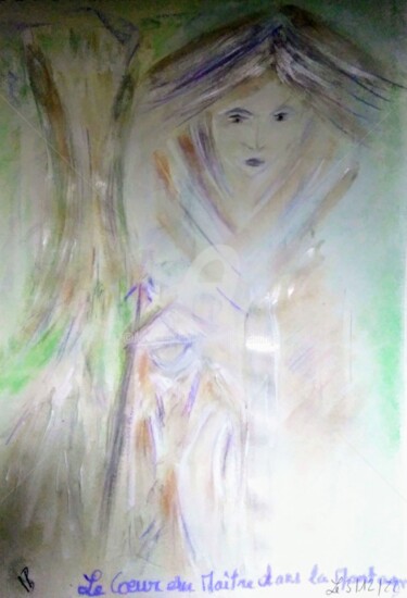 Painting titled "Le Coeur du Maître…" by Nathalie Bellanger, Original Artwork, Acrylic