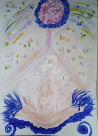 Peinture intitulée "L'Amour des Cieux" par Nathalie Bellanger, Œuvre d'art originale, Acrylique