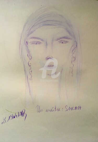 Drawing titled "Sarah" by Nathalie Bellanger, Original Artwork, Pencil