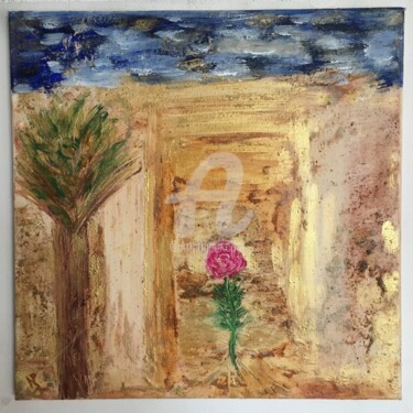 Ζωγραφική με τίτλο "La Rose de Jéricho" από Nathalie Bellanger, Αυθεντικά έργα τέχνης, Ακρυλικό