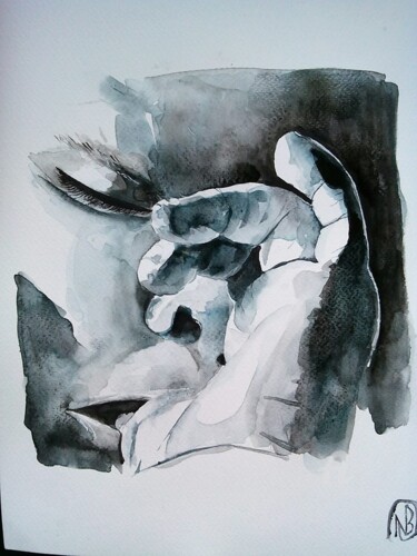 Malerei mit dem Titel "doudo" von Nathalie Bernad, Original-Kunstwerk, Aquarell