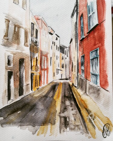 Painting titled "Collioure" by Nathalie Bernad, Original Artwork, Watercolor