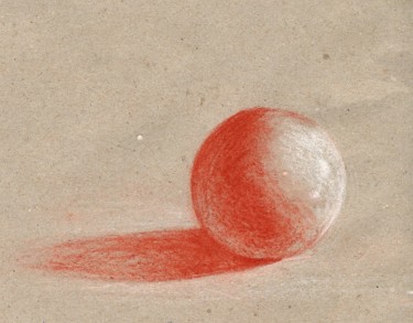 Disegno intitolato "La boule de billard" da Nathalie Bernard, Opera d'arte originale, Gesso