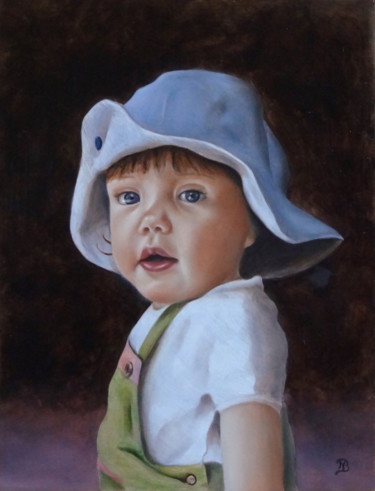 Peinture intitulée "Chipie au chapeau" par Nathalie Bernard, Œuvre d'art originale, Huile