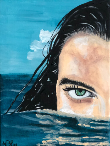 Schilderij getiteld "OCEAN EYES" door Nathalie Blu, Origineel Kunstwerk, Acryl