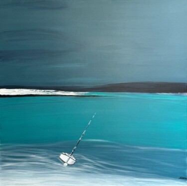 Painting titled "BLUE ZONE" by Nathalie Blu, Original Artwork, Acrylic Mounted on Wood Stretcher frame