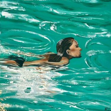 Картина под названием "SPLASH" - Nathalie Blu, Подлинное произведение искусства, Акрил Установлен на Деревянная рама для нос…