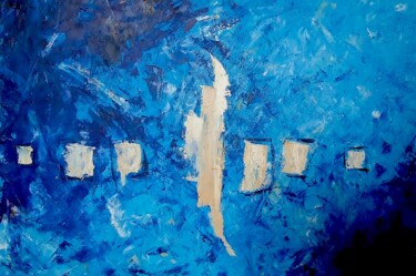 Schilderij getiteld "Blue day" door Nathalie Boerez, Origineel Kunstwerk, Acryl