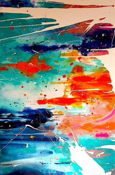Schilderij getiteld "Color is life" door Nathalie Boerez, Origineel Kunstwerk, Acryl