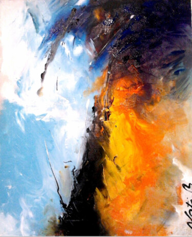 Peinture intitulée "Ice and fire" par Nathalie Boerez, Œuvre d'art originale, Acrylique