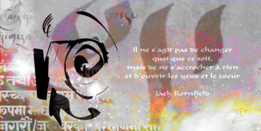 Arte digital titulada "Calligraphie et Cit…" por Nathalie Bourré (TinaRebou), Obra de arte original, Trabajo Digital 2D Mont…