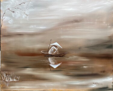 Pintura titulada "Fisherman" por Nathalie Brinon, Obra de arte original, Oleo Montado en Bastidor de camilla de madera