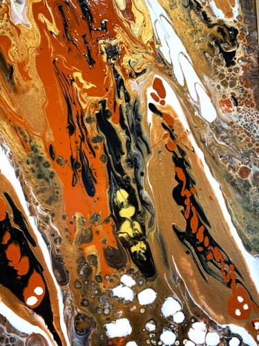 Peinture intitulée "désert cuivré" par Nathalie Caillaud, Œuvre d'art originale, Acrylique Monté sur Châssis en bois
