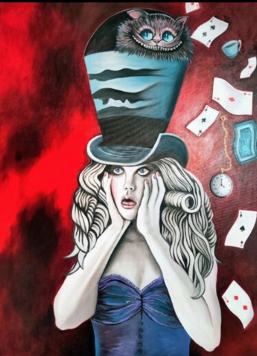 Les surprises d Alice Peinture intitulée "Les surprises d Ali…" par Nathalie Chirade, Œuvre d'art originale, Huile