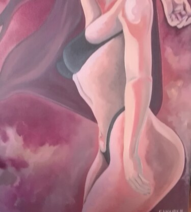 Painting titled "Brésilienne" by Nathalie Choury, Original Artwork, Oil Mounted on Wood Stretcher frame