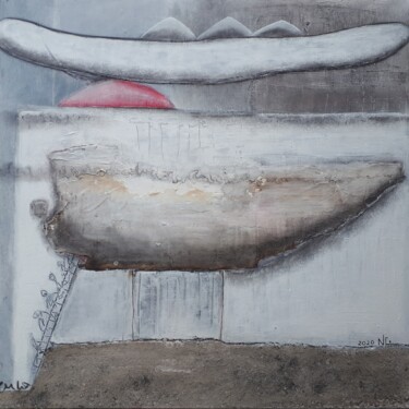 Ζωγραφική με τίτλο "Voyage" από Nathalie Cirino, Αυθεντικά έργα τέχνης, Ακρυλικό Τοποθετήθηκε στο Ξύλινο φορείο σκελετό