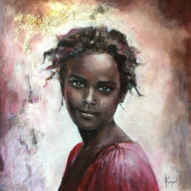Peinture intitulée ""L'Africaine"" par Nathalie Coquel Duvillier, Œuvre d'art originale, Acrylique