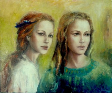 Painting titled ""Lumières de fin d'…" by Nathalie Coquel Duvillier, Original Artwork, Oil