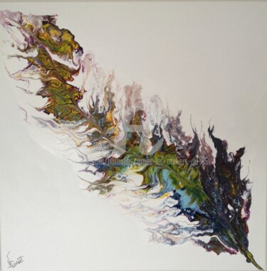 Painting titled "La Plume" by Nathalie Cornet (Les ateliers du 35), Original Artwork, Acrylic