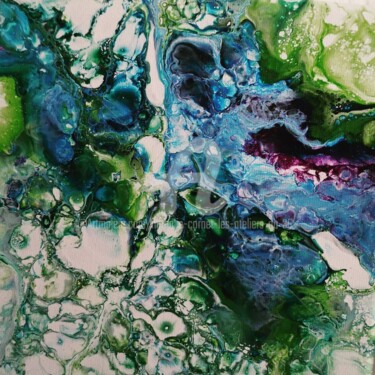 Peinture intitulée "De vert et de bleu" par Nathalie Cornet (Les ateliers du 35), Œuvre d'art originale, Acrylique