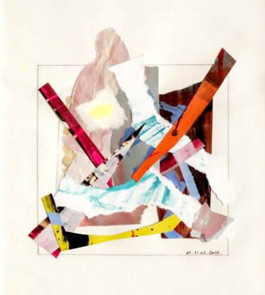 拼贴 标题为“Collage flottant ab…” 由Nathalie Cuvelier Abstraction(S), 原创艺术品, 拼贴