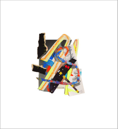 Collages intitulée "Collage flottant ab…" par Nathalie Cuvelier Abstraction(S), Œuvre d'art originale, Collages Monté sur Al…