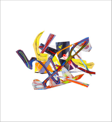 Collagen mit dem Titel "Le cristal rit !" von Nathalie Cuvelier Abstraction(S), Original-Kunstwerk, Collagen