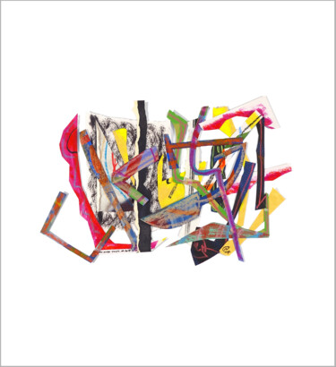 Collagen mit dem Titel "No more trust" von Nathalie Cuvelier Abstraction(S), Original-Kunstwerk, Collagen Auf Aluminium mont…